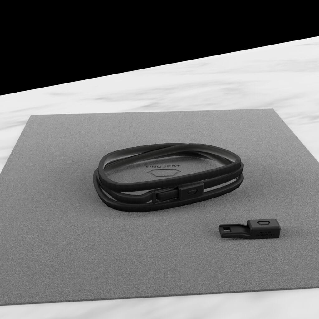 Project O - Bracelet triple tour carbon fusion